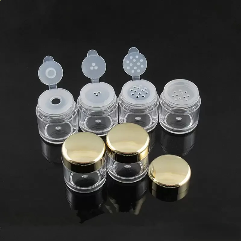 5g loose powder jar with 1/3/12holes 5g, 5ml nail powder bottle with sifter, colver nail glitter powder container F2124