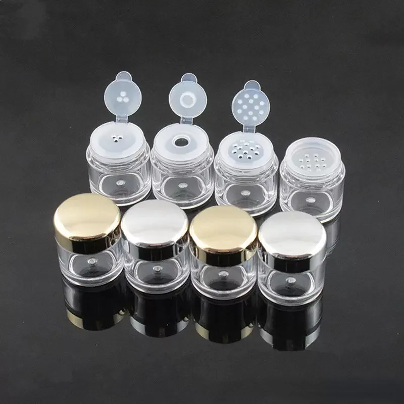 5g loose powder jar with 1/3/12holes 5g, 5ml nail powder bottle with sifter, colver nail glitter powder container F2124