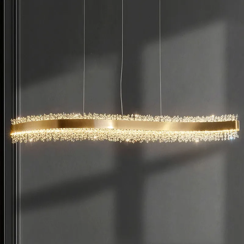Modern Art Deco Kristal Kolye Lambalar İtalyan Kolye Işıkları Led Fikstür Amerikan Romantik Asma Lamba Avrupa Lüks Parlayan Droplight uzunluk150cm