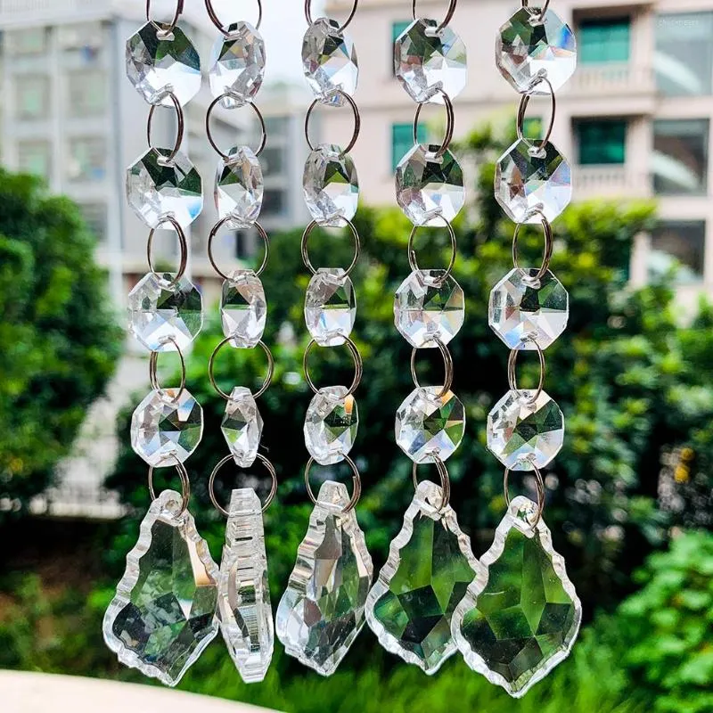 Lustre en cristal 5 pièces/lot, pendentifs en perles, cristaux de verre, prismes, pièces de lampe suspendues, ornement de fête de mariage, 140mm