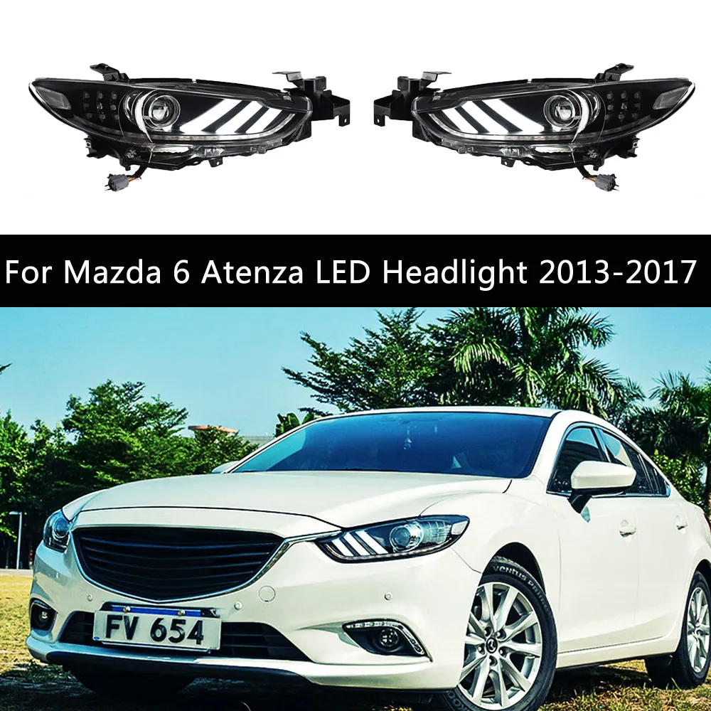 Dynamic Streamer Turn Signal LED Headlights Assembly For Mazda 6 Atenza