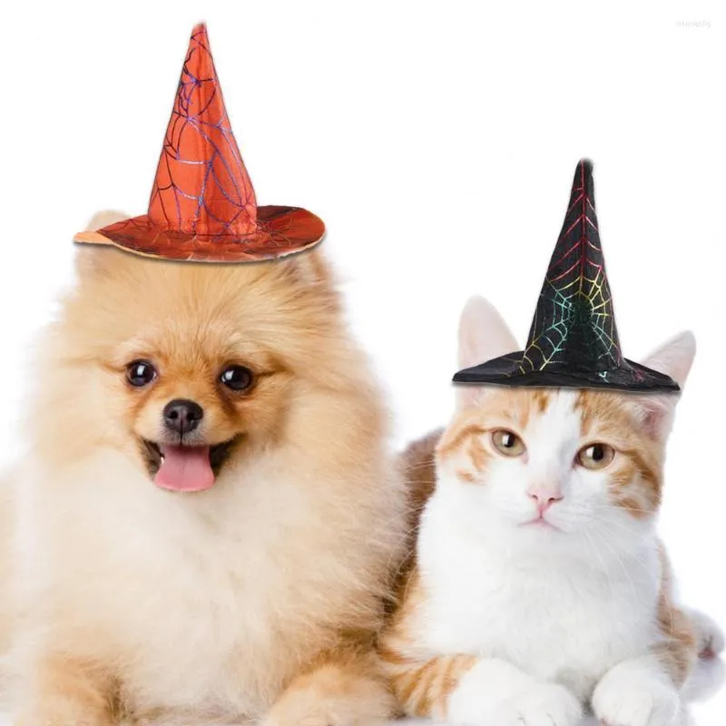 Abbigliamento per cani Cappellino per animali Cappello morbido Cappelli di protezione solare regolabili Strega di Halloween per gatti Accessori per costumi Prodotti