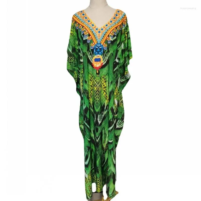 Casual Dresses 2023 Bohemian V Neck Peacock Serpentine Print Long Kimono Shirt Ethnic Lacing Up Sashes Gown Loose Blouse Tops Femme