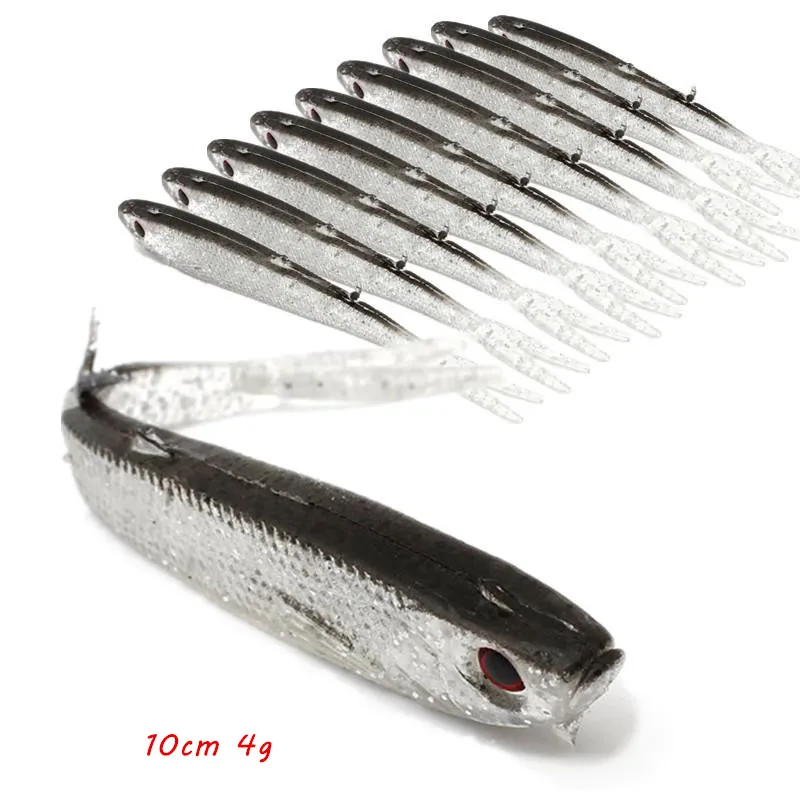 10cm 4g 생물 생선 소프트 미끼 미끼 실리콘 낚시 장비 20 조각 / 로트 F-300