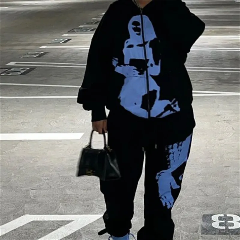 Bluzy bluzy bluzy z bluzy z mężczyzn Graffiti Graffiti Grafti Print Anime Hoodie Women S Korean Style Fashion Casual Hip Hop Gothic Bluza 230104