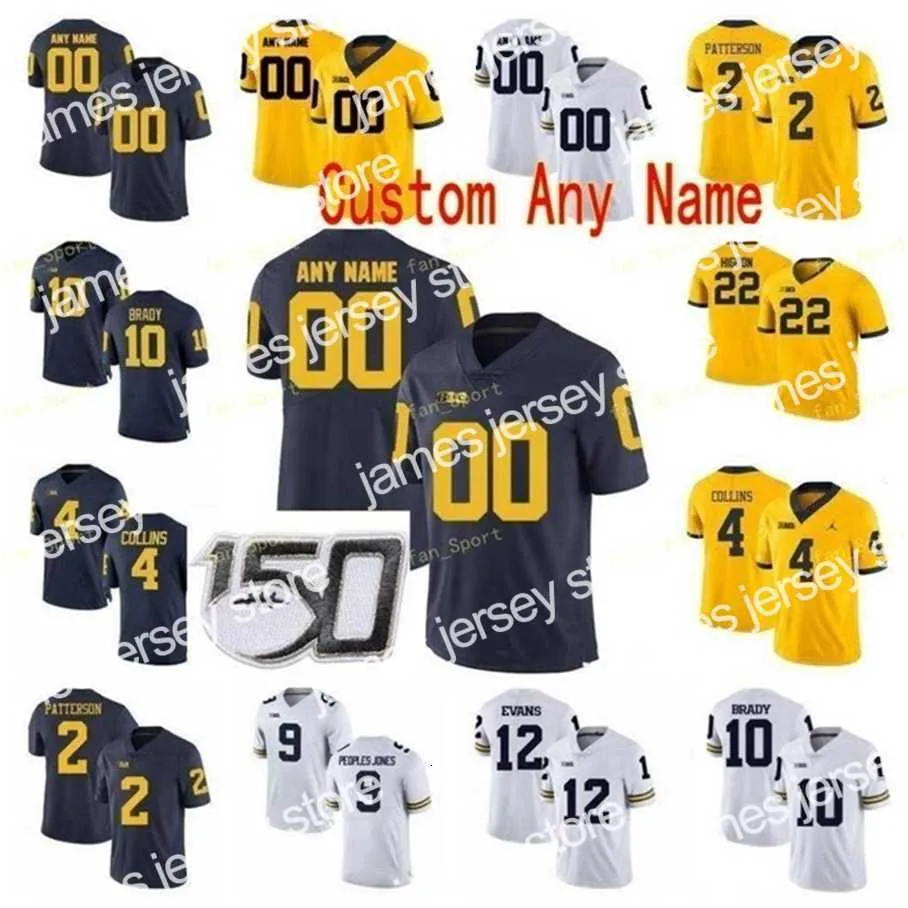 American College Football Wear Thr NCAA College-Trikots Michigan Wolverines 9 Donovan Peoples-Jones 84 Sean McKeon 83 Zach Gentry 88 Grant Perry Custom Football Sti