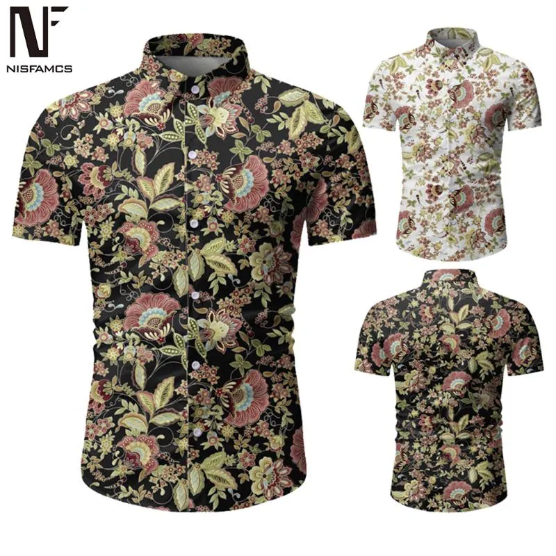 Męskie koszule w chińskim stylu Man Vintage Bluzka zużycie ubrania nadrukowane moda szczupła 3xl kwiatów biznes