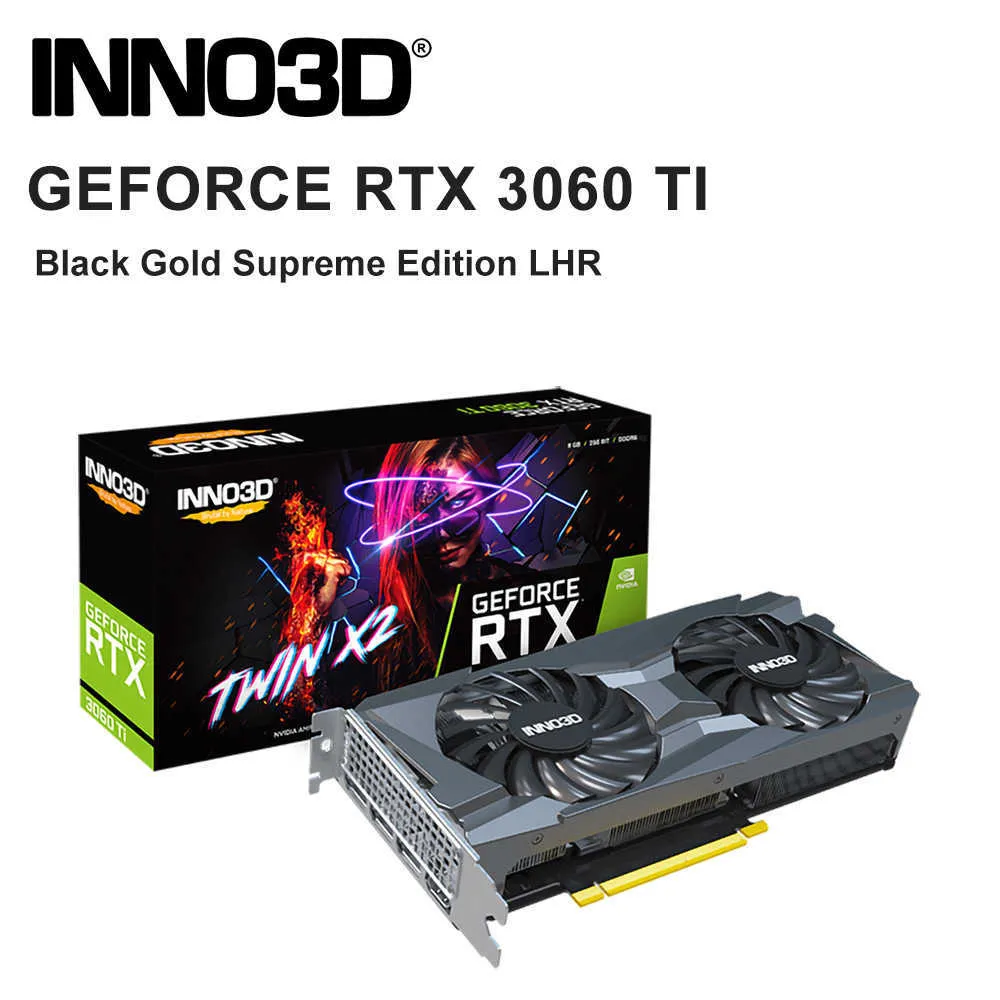 INNO3D NEW RTX 3060 RTX3060 TI GAMING 8G 12G 192 256BIT NVIDIA GPU GDDR6ビデオカードGPUグラフィックカードLHR PLACA DE VDEO