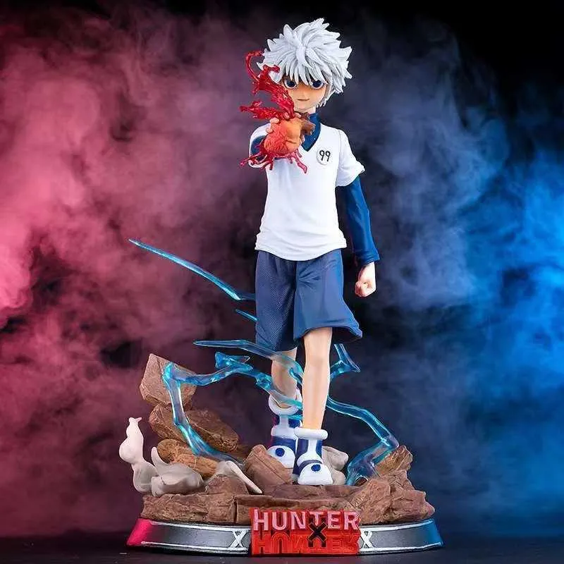 Eylem Oyuncak Figürleri Avcı X Hunter Anime GK Killua Zoldyck 27cm Figma Eylem Şekil PVC Dekorasyon Model Bebek Oyuncaklar Doğum Günü Hediyeleri T230105