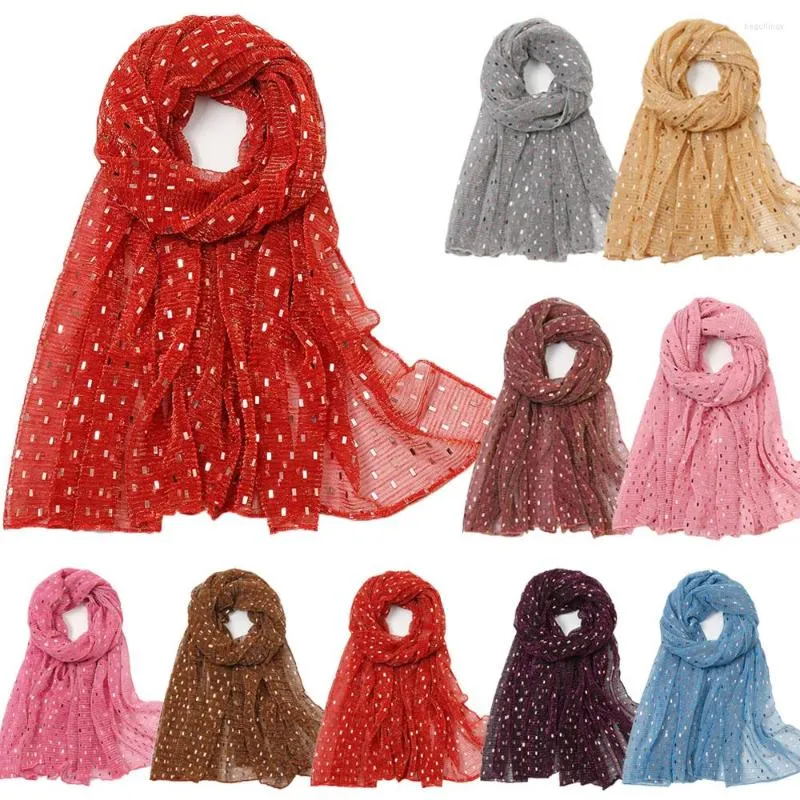 Ethnic Clothing 2023 Women Glitter Sequins Solid Color Muslim Head Scarf Shawls And Wraps Pashmina Bandana Female Foulard Soft Hijab Stores