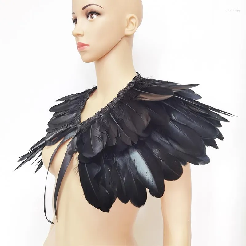 Scarves Gothic Feather Shawl Shoulder Accessory Fashion Wing Halloween Cosplay Custume Carnival Dress Masquerade Clothing Decor