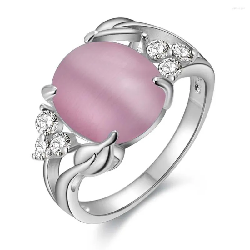 Anéis de casamento Opal de fábrica grande estoque 1pc Drop fornecedor de jóias vintage atacado oval rosa azul verde