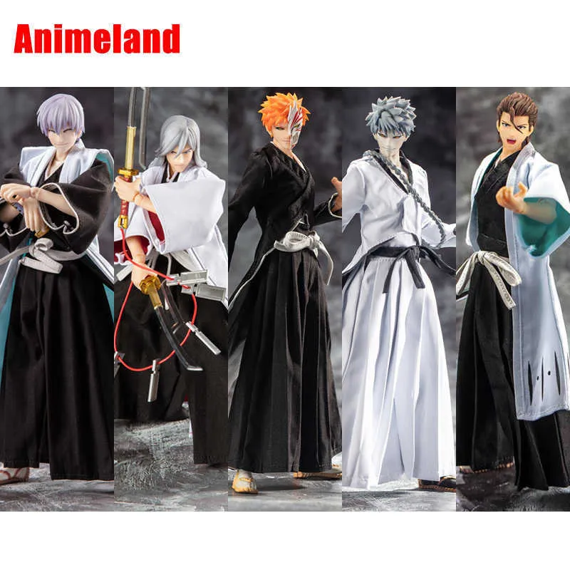 أرقام لعبة العمل في الأسهم dasin/great toys/gt bleach kurosaki ichigo aizen sousuke ukitake Jushiro ichimaru gin 18cm/7inch 1/10 shf figure t230105