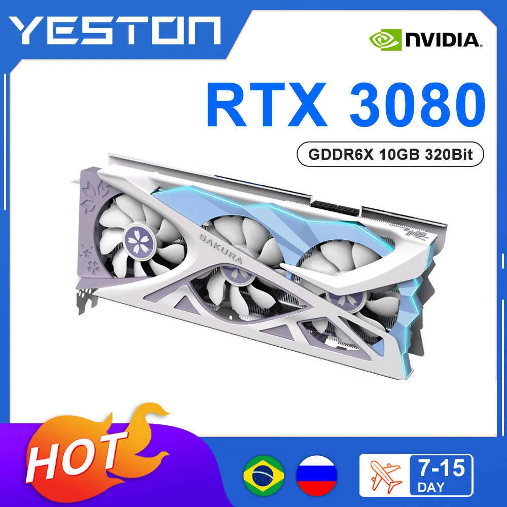 جديد RTX 3080 RTX 3080 10G 10GB بطاقة الرسوم DDR6X 320BIT ألعاب بطاقة RGB Geforce Desktop Nvidia GPU Placa de Vdeo