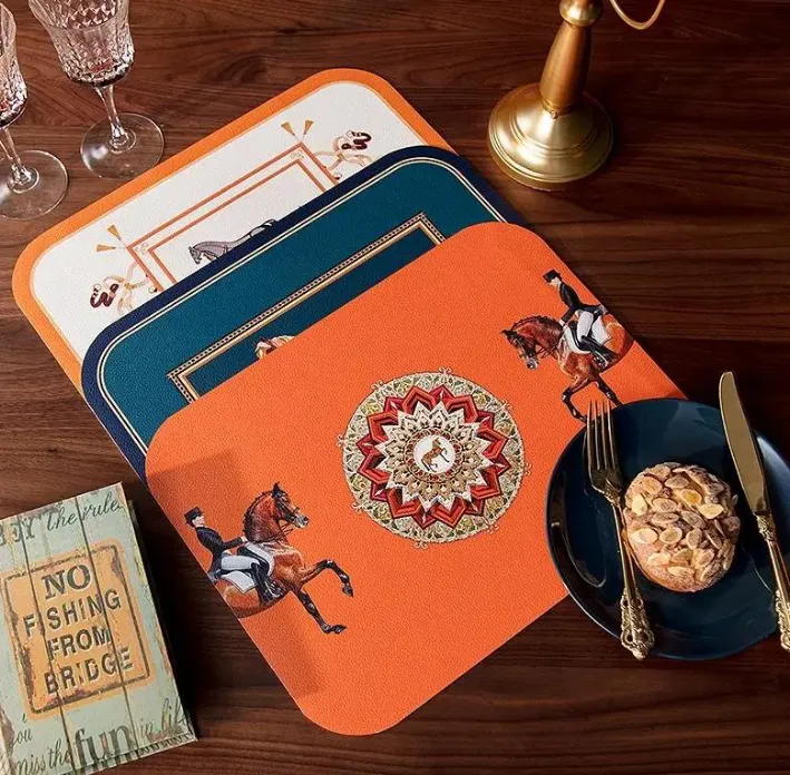 Jogo americano de isolamento de moda resistente ao calor antiderrapante almofada impermeável decoração de mesa de jantar de luxo têxteis para o lar de alta qualidade