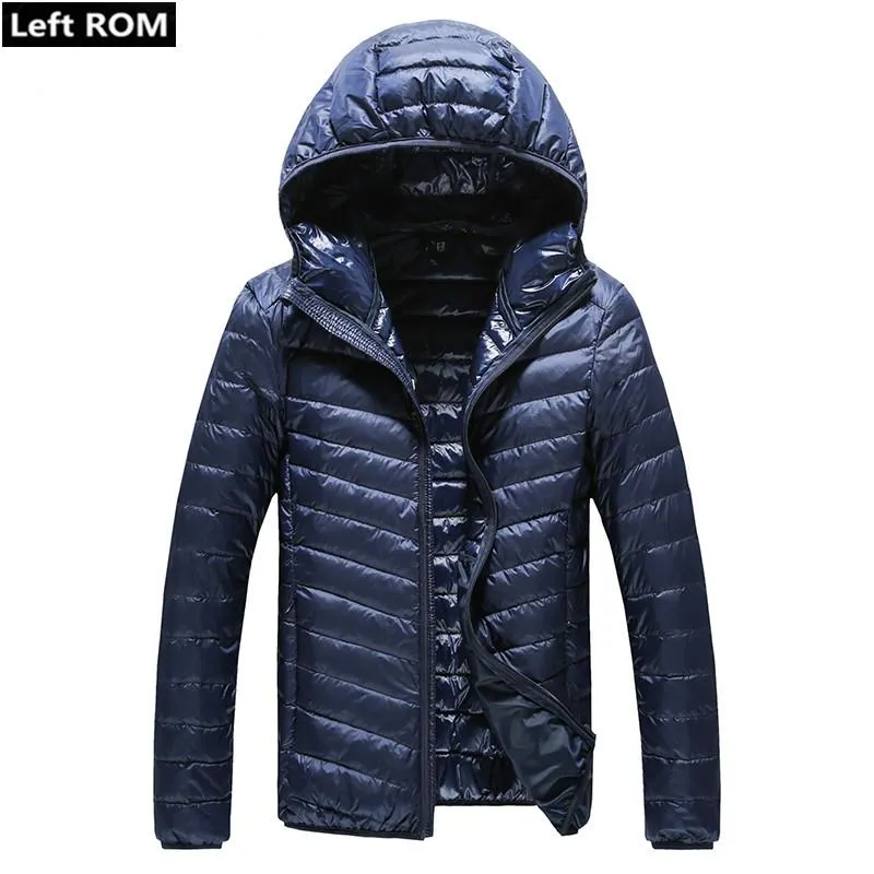 Men's Down & Parkas 2023 Fall Warm Thick Slim Casual Mens Hooded Jackets / High-grade Male White Duck Feather Jacket Men Coat