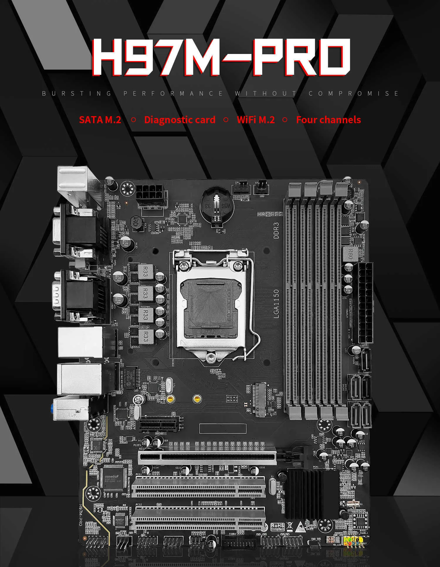 MACHINIST H97M PRO Gaming Motherboard With LGA 1150, M ATX, SATA3, USB3