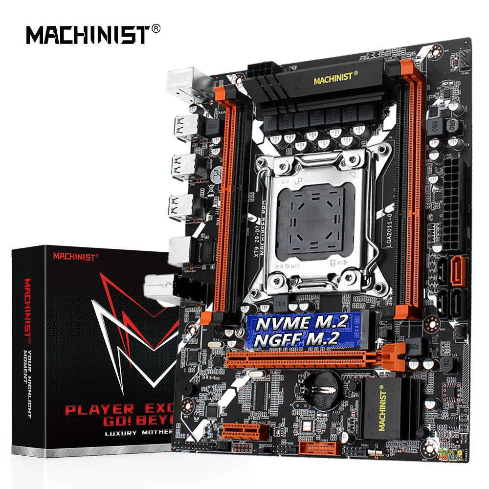 Machinist X79 LGA 2011 Поддержка материнской платы Motherboard Xeon E5 V1 V2 CPU I7 Процессор DDR3 ECC RAM Memory Pomentop Poard X79 Z9-D7