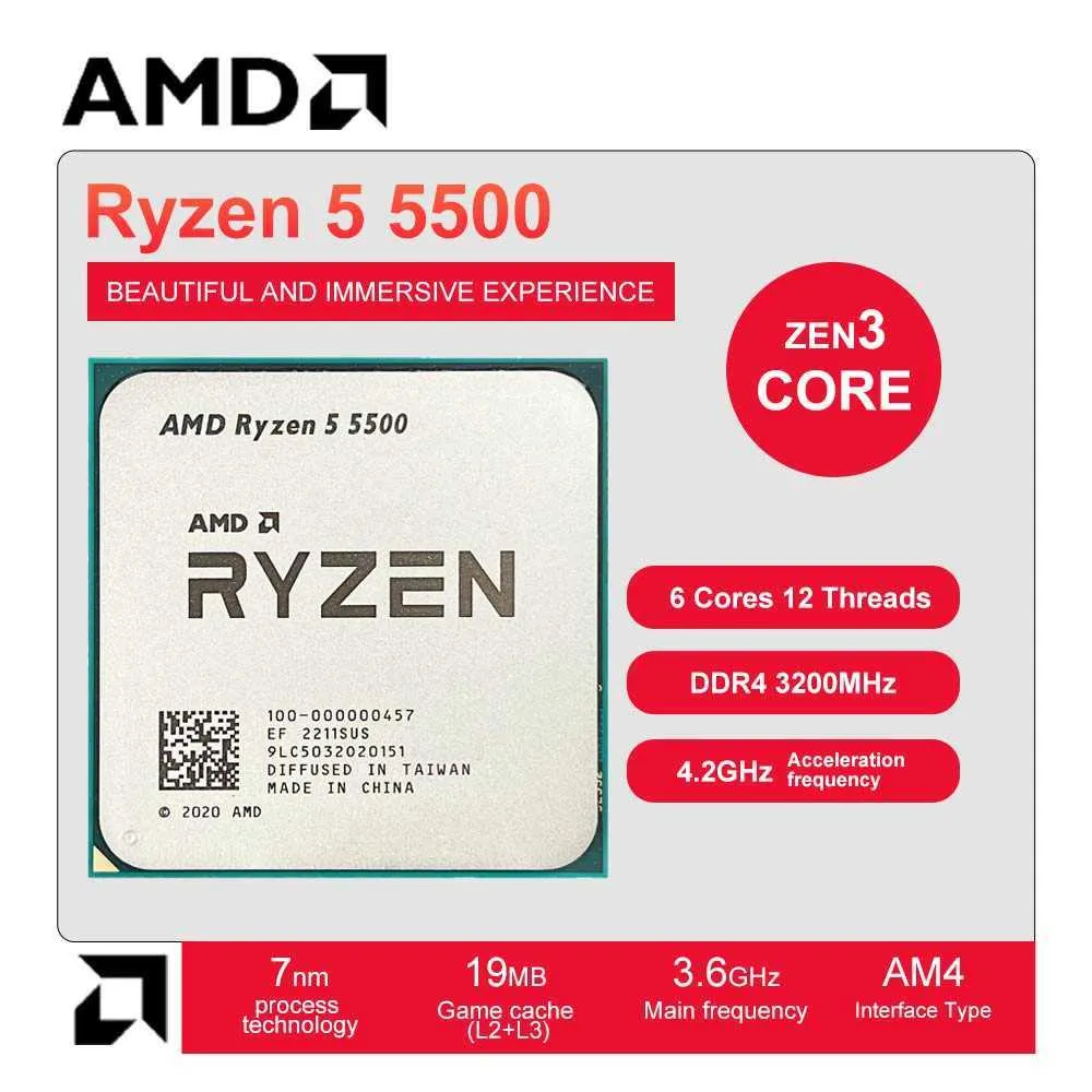 AMD Ryzen 5 5500 6コアプロセッサ
