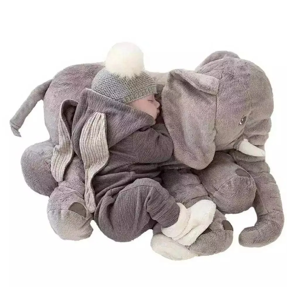 Plush dockor Giant Elephant Toys for Baby Sleeping Pillow Suffed Animal Soft Back Support Cushion Kids Gift 230105