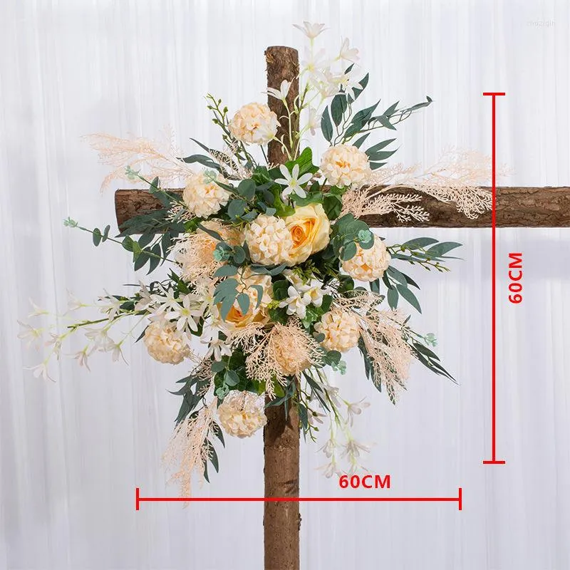 Dekorative Blumen Künstliche Blumenkugel Benutzerdefinierte große Hochzeitstischdekoration Ständer Dekor Geometrisches Regal Party Bühnendisplay