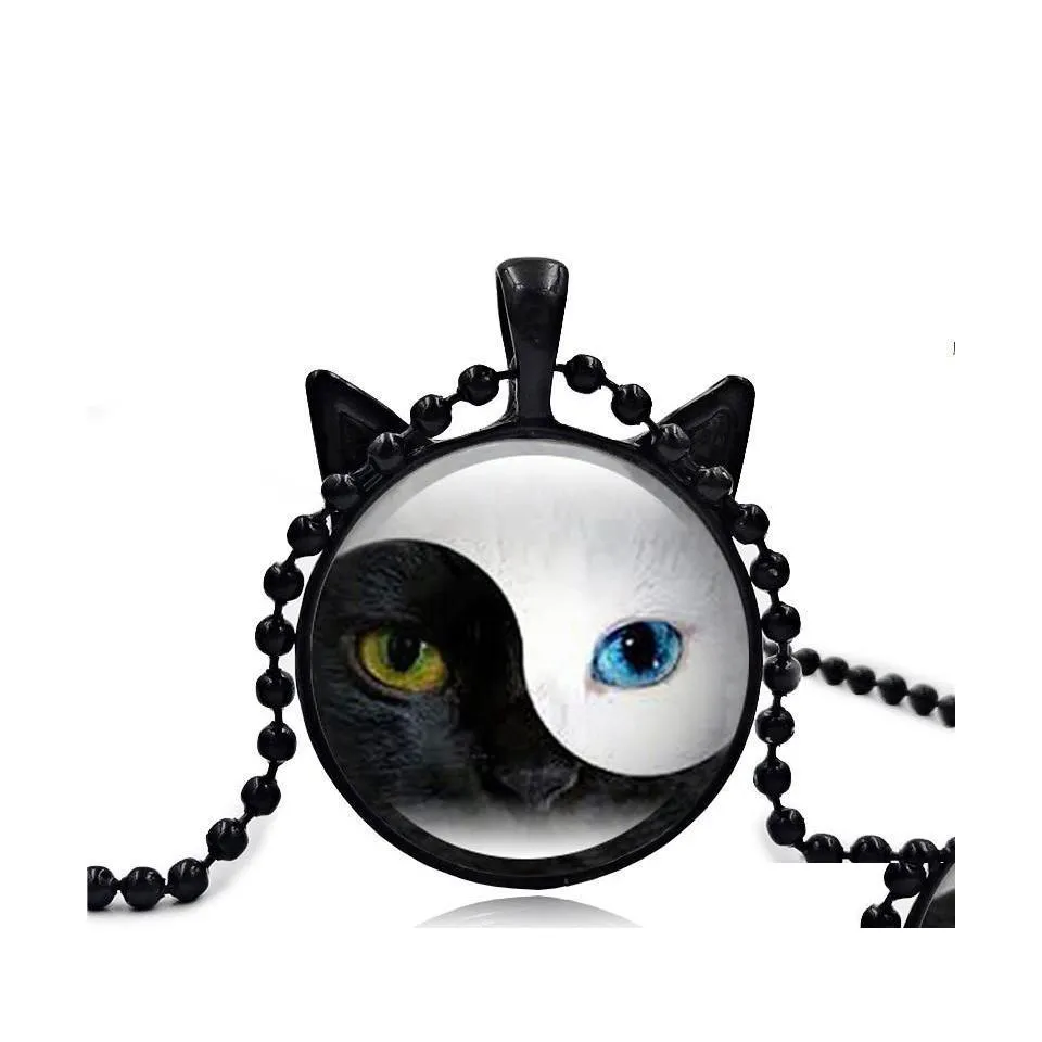 Pendentifs Tai Chi Yin Yang Chat Collier Drop Delivery Maison Jardin Arts Artisanat Dhji7