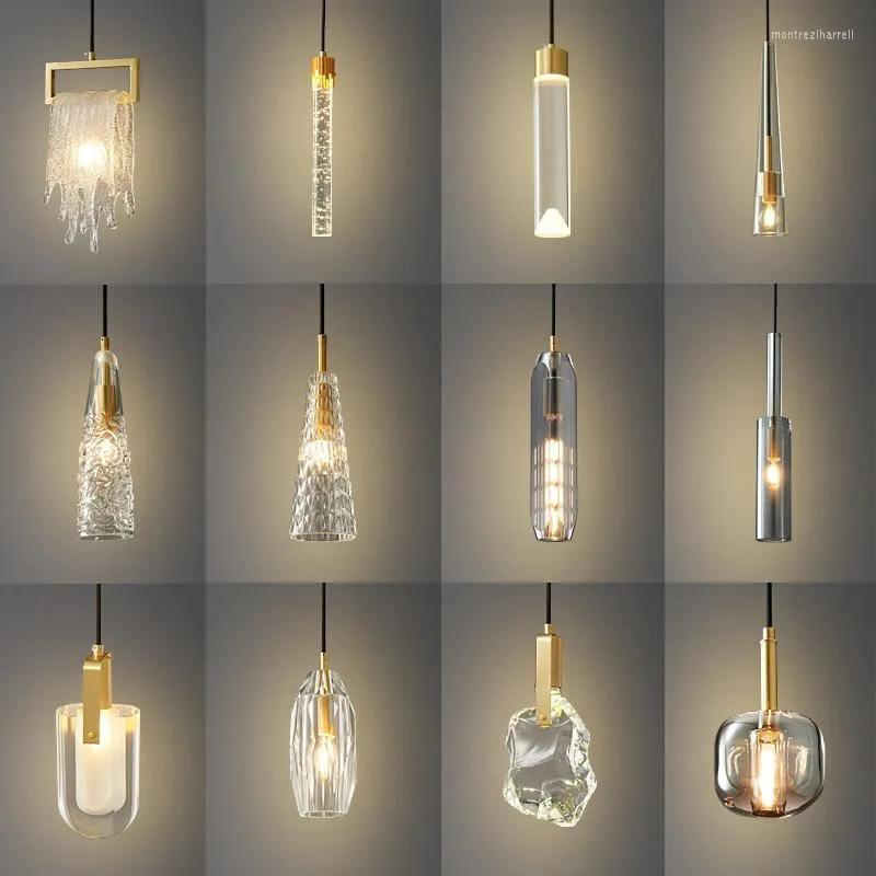 Pendelleuchten Kristall Mini Lampe Kupfer Küche Beleuchtung Loft Hängeleuchte im Schlafzimmer Nachttisch Nordic Esszimmer