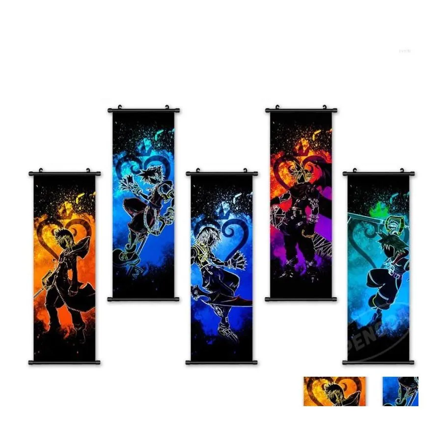 Peintures Toile Suspendue Peinture Abstraite Mur Art Décor À La Maison Affiche HD Prints Modar Kingdom Hearts Photos Jeu Thème El Drop De Dhpul