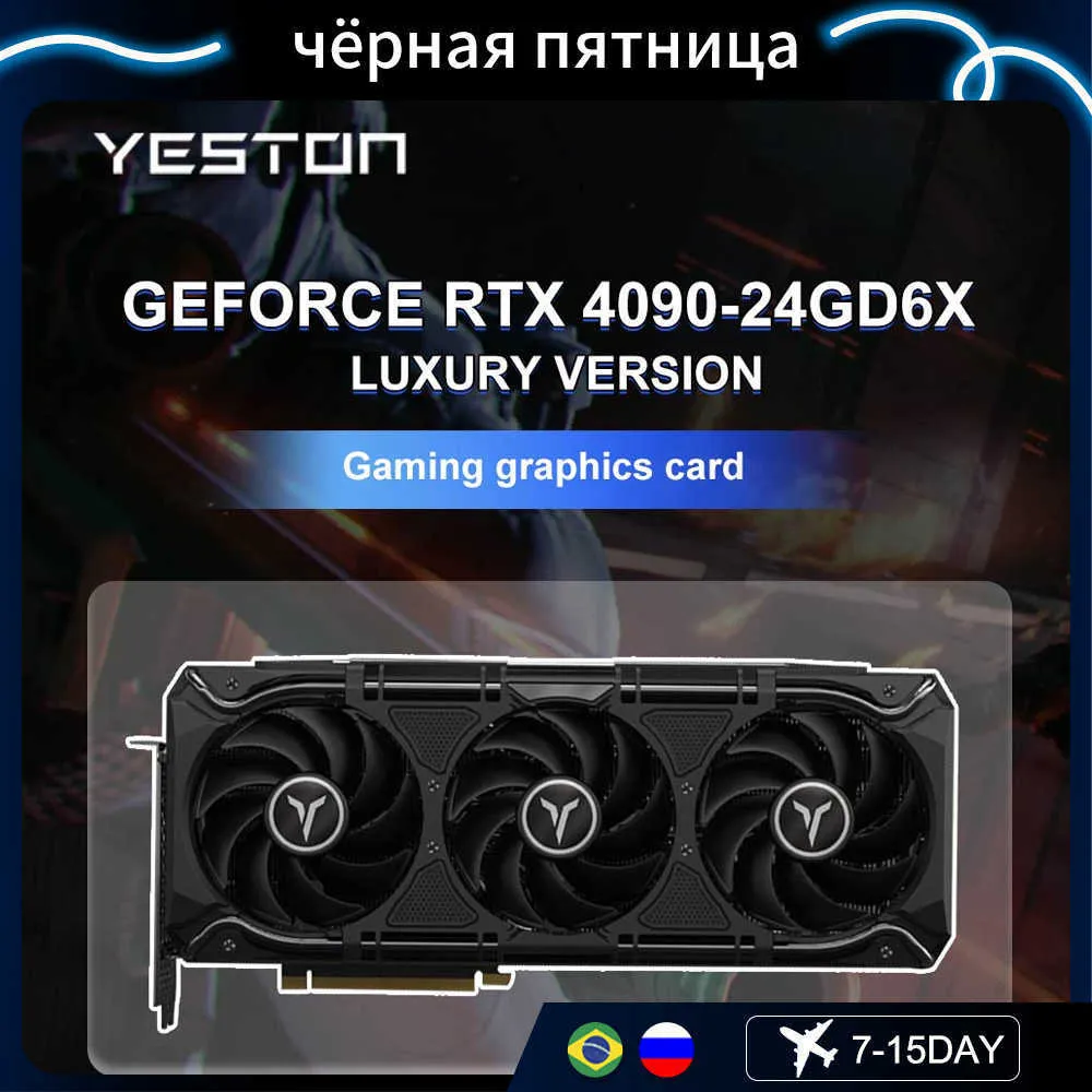 Yeston New RTX 4090 24G 24GB Grafikkort RTX4090 GDDR6X GPU 4NM 384bit grafikkort Gaming NVIDIA GPU PLACA DE VIDEO 21000MHz