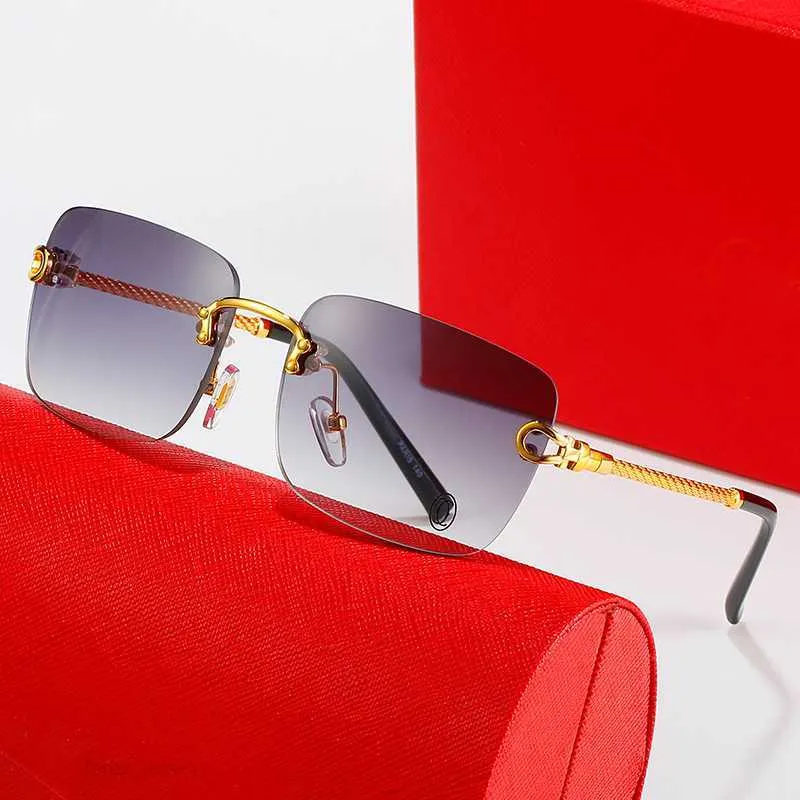Lunettes de soleil design pour hommes femmes marque Carti lunettes rectangulaires sans cadre lunettes de soleil argent minuscule soie mode lunettes de soleil cadres lunettes bon