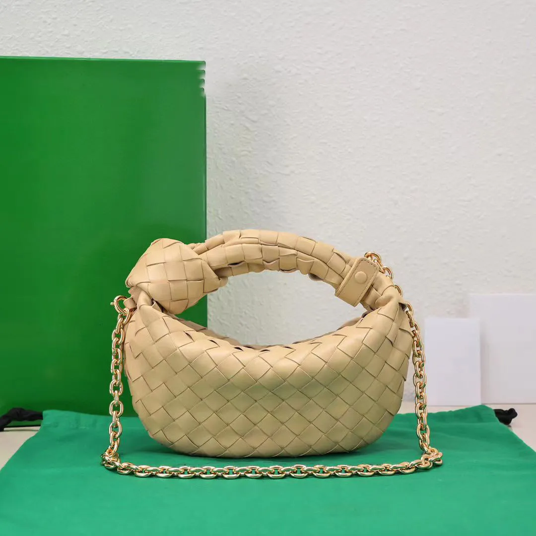 7a High Dend Quality Magre Designer Tote Tote Chaîne Jodie Sacs Luxury Fashion Fashion Femmes tissées Généralités Green Green Purse à main Zipper Bourses beige en peau d'agneau