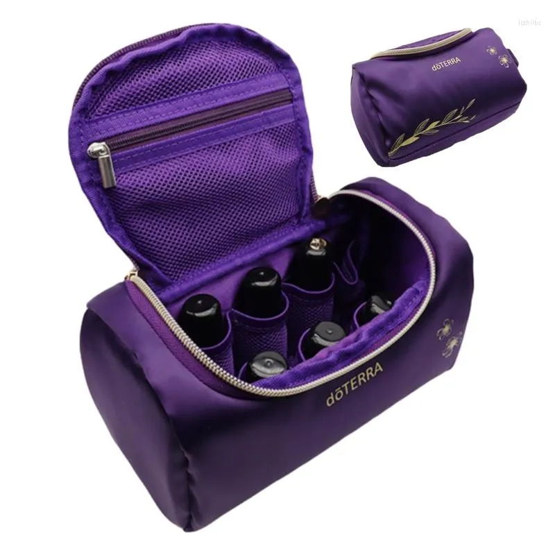 Bolsas de almacenamiento Estuche de aceite esencial para DoTERRA 10 ranuras 15 ml Transporte de coco Organizador colgante Botellas Bolsa de soporte