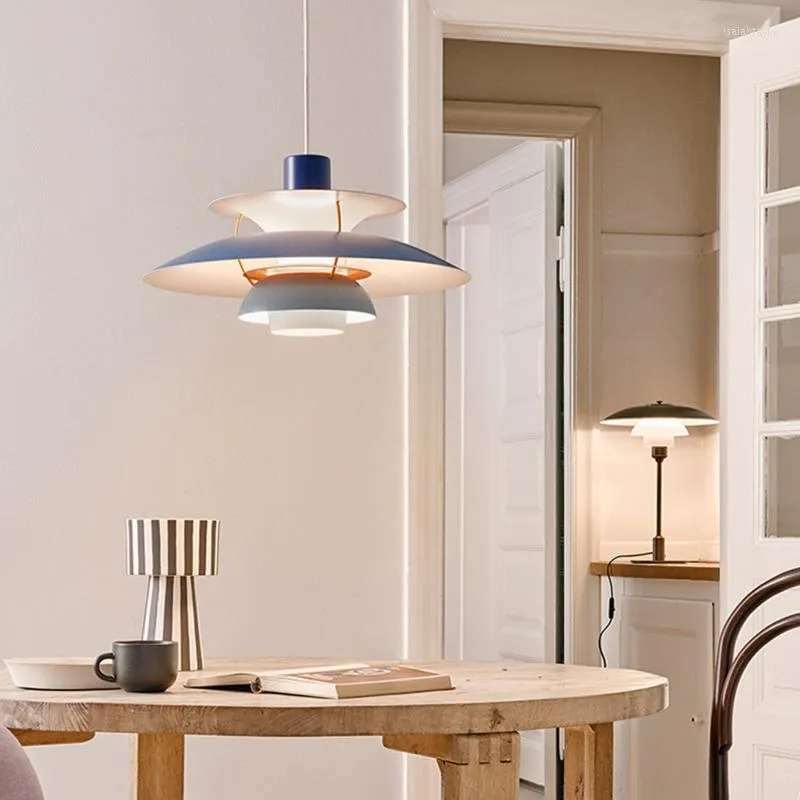 Pendellampor nordiska taklampor mode aluminium ljus variation flerfärgad hängande fixtur mjuk dekoration