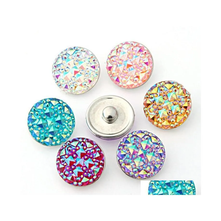 Charms Wholesale 18Mm Ginger Snaps 7 Colors Round Resin Snap On Jewelry Fit Buttons Charm Bracelet Interchangeable Diy Drop Delivery Dhfgd