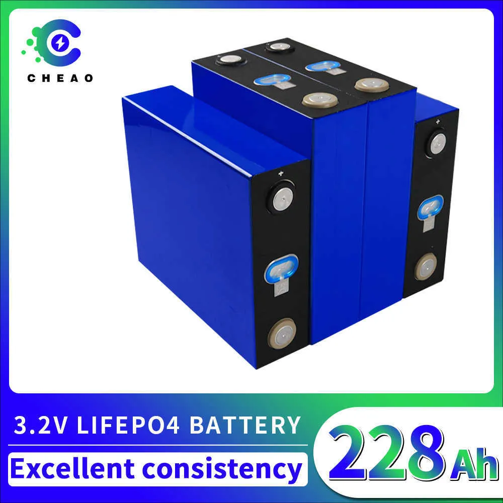 8PCS 3.2V Lifepo4 228Ah Battery High Capacity Rechargeable DIY Lifepo4 Battery Pack for Solar Vehicle RV Camper EU US DUTY FREE