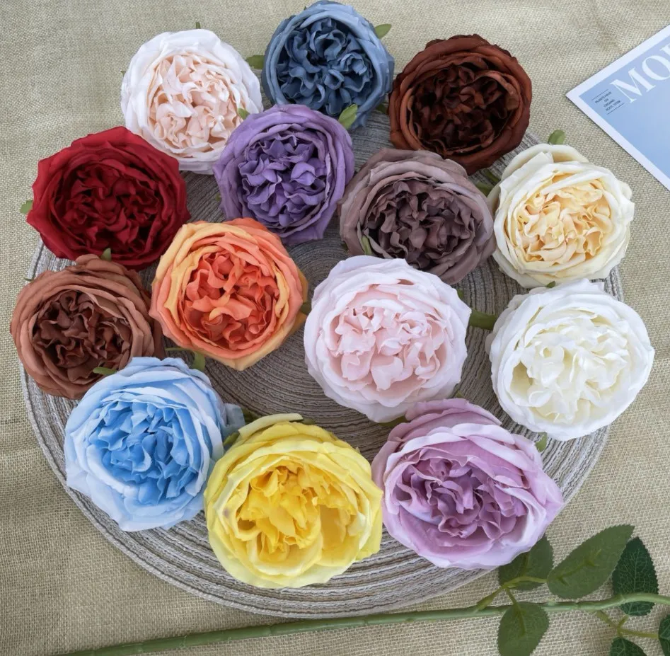 最新の 18 色の花オースティン ローズから選択できる多くの色がカスタム ロゴをサポート