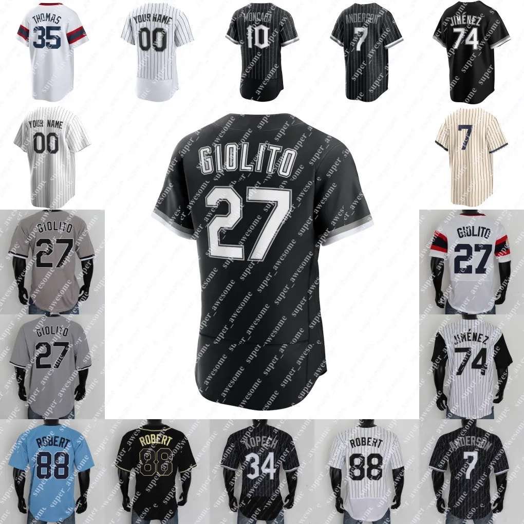 Tim Anderson Jersey Yoan Moncada Eloy Jimenez Andrew Benintendi Luis Robert Lucas Giolito Michael Kopech Lance Lynn Dylan zaprzestaj Joe