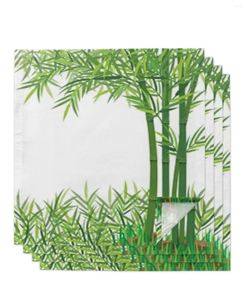 Table Napkin Bamboo Tree On White Background Square Napkins For Party Wedding Decor Tea Towel Soft Kitchen Dinner