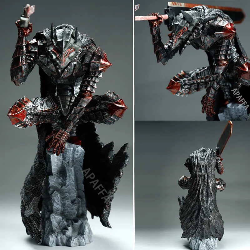 Action Toy Figures 25cm Berserk Guts L Anime Figure Berserker Armor L Action Figure Berserk Black Swordsman Figurine Collection Model Toys Gifts T230105