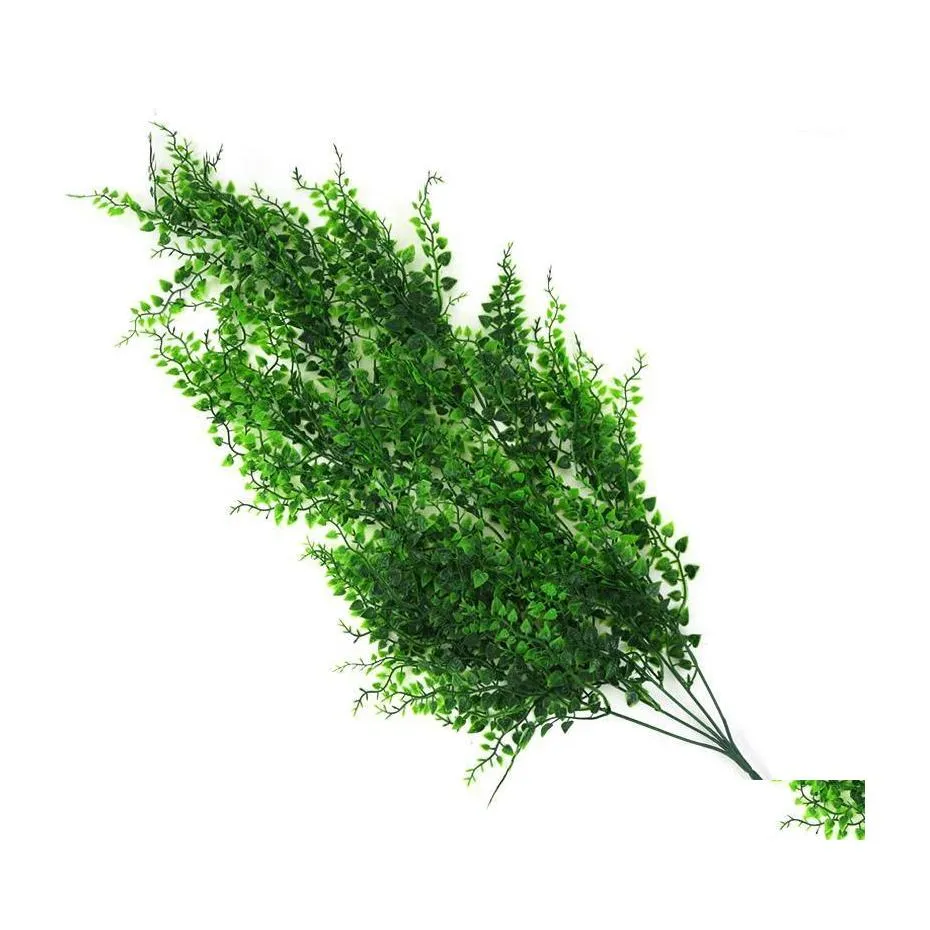 Dekoracyjne kwiaty wieńce 82 cm 5 widelców sztuczne rośliny winorośl Wiszące zielone rzemiosło fałszywe liście plastikowe ork rattan home garde dhniq