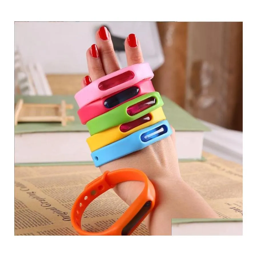 Pest Control Kid Mosquitoes Repellent Bracelet Sile Wristband Antimosquito Plant Essential Oil Capse Mosquito Band Drop Delivery Hom Dhbiz