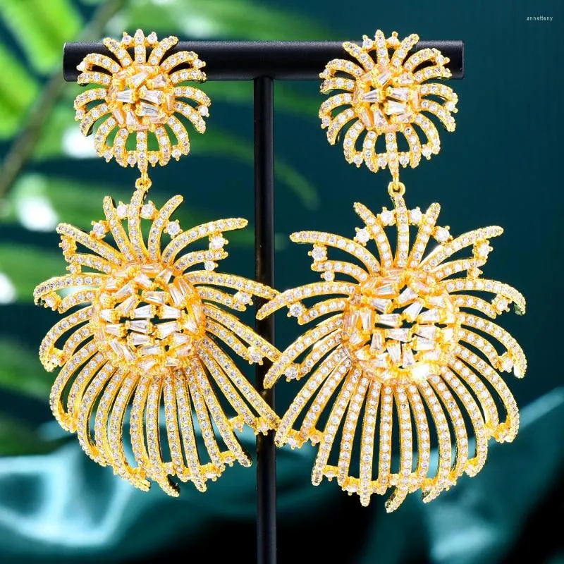 Boucles d'oreilles pendantes GODKI à la mode boule de feux d'artifice nigérian Boucle d'oreille pour les femmes fête de mariage dubaï bijoux de mariée Boucle D'oreille Femme