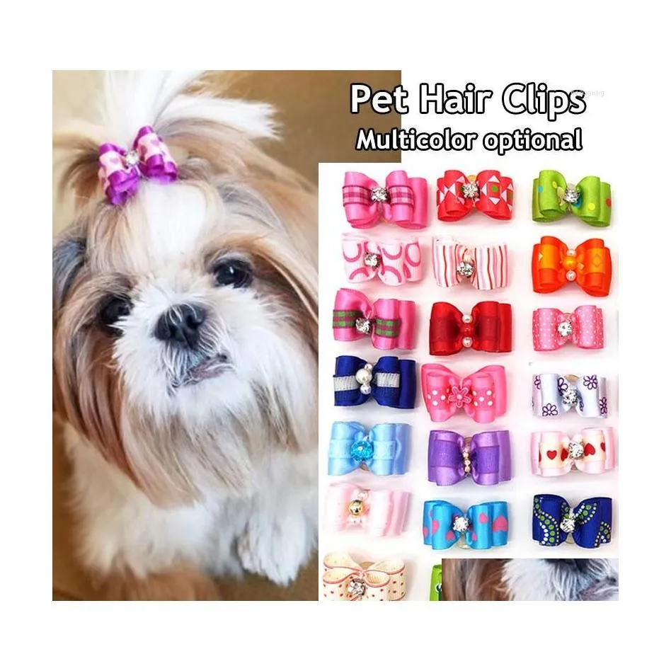Psa odzież Pet Cat Hair Bows Piękny kolor gumki gumowy szczeniak Modna moda Akcesoria na nakrycia głowy 2022 DROP DOBRY DHHFN