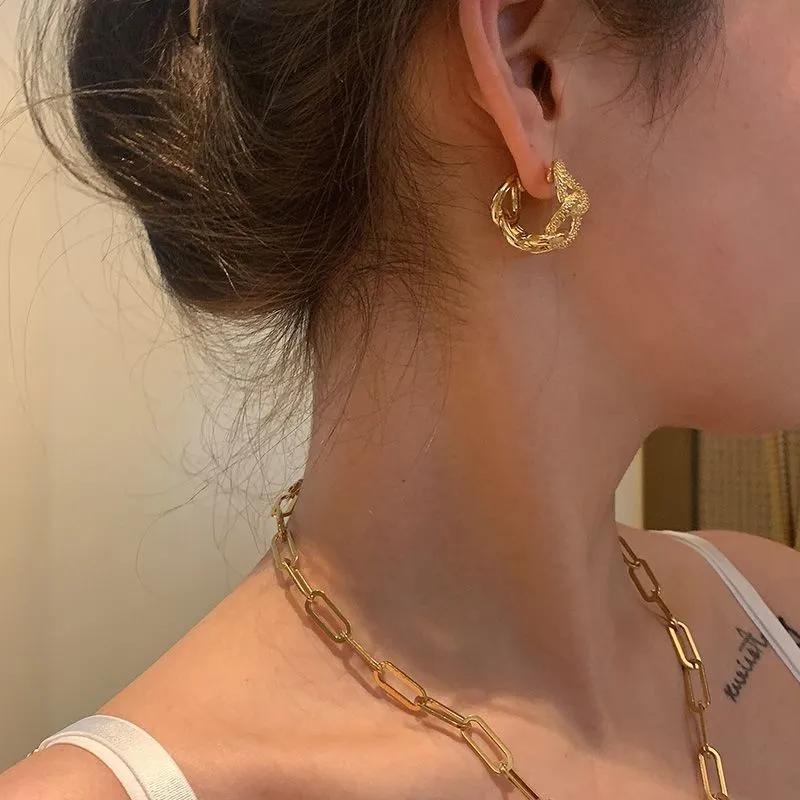 Projektant biżuterii Kolczyki łańcuchowe klips prostokątny cienki kolczyki żeńska czteropunktowa wisiorek gwiazdy zwisają złote diamentowe łańcuch cyrkonu Waav Set