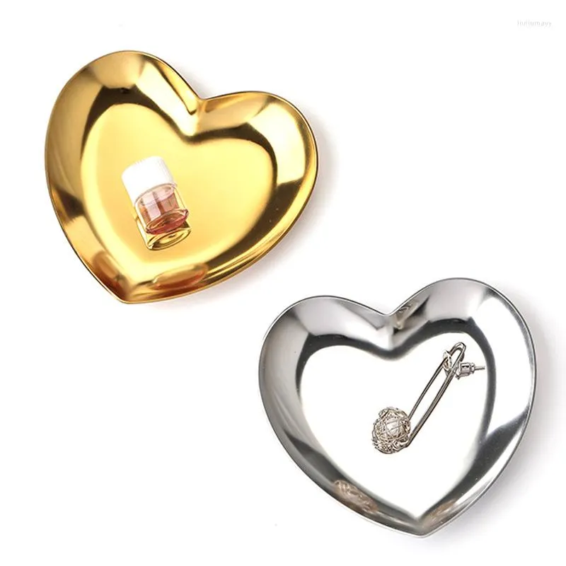 Opbergdozen Ins roestvrij staal hartvormige lade cosmetische sieraden metaal huishoudelijke decoratie sweetheart make-up