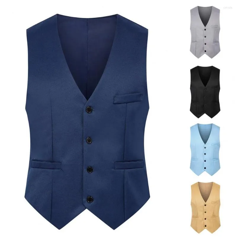 Men's Vests Anti-wrinkle Fashionable Casual Coat Simple Suit Pure Color For Going Out