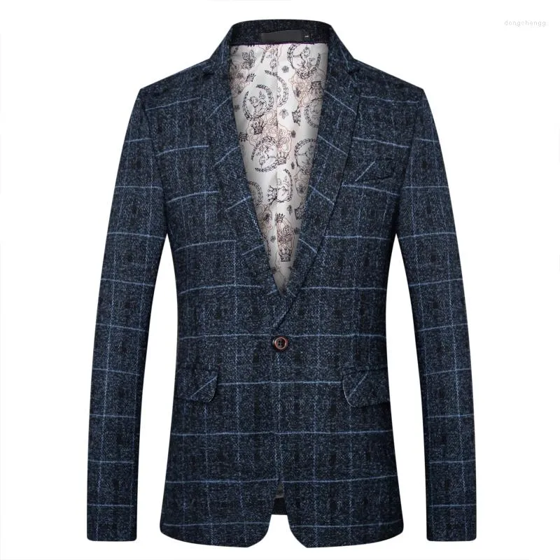 Men's Suits 2023 Spring Autumn Check Design Blazer Men Fashion Stylist Coat Suit Jacket Casual Chaqueta Traje Hombre