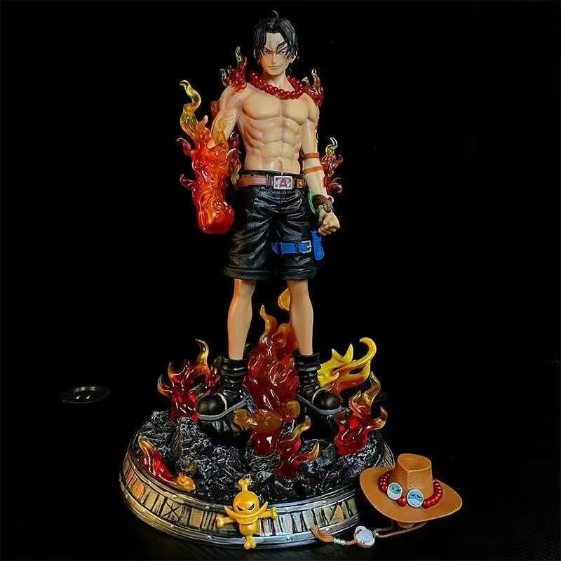 Action Toy Figures Anime Figur One Piece GK Portgas D Ace Roronoa Zoro Luffy Grand Statue Action Figurinsamling Decoration Toys Christmas GIF T230105