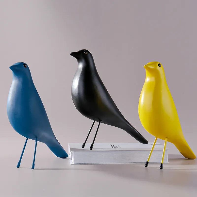 Dekorativa föremål Figurer Färg Nordisk birdie harts Statue Hem Möbler Peace Bird Sculpture Animal Figurin Ornament Office Decoration 230104