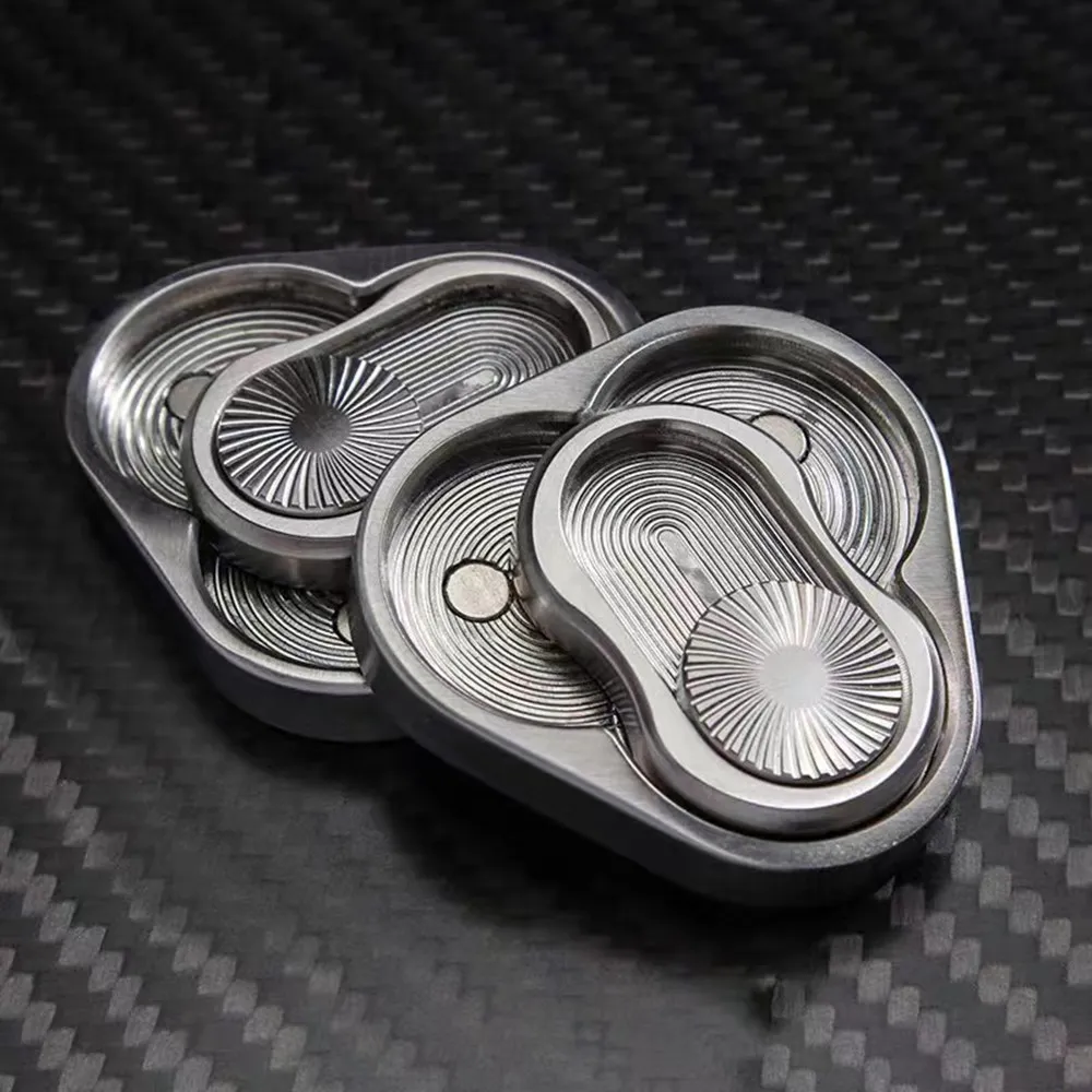 Fidget Toys Magnetic Push Slider 3D driehoekige rotatie Push Push Adult Metal EDC Autisme Sensorisch speelgoed ADHD Angst Stress Relief Hand Spinner 1273